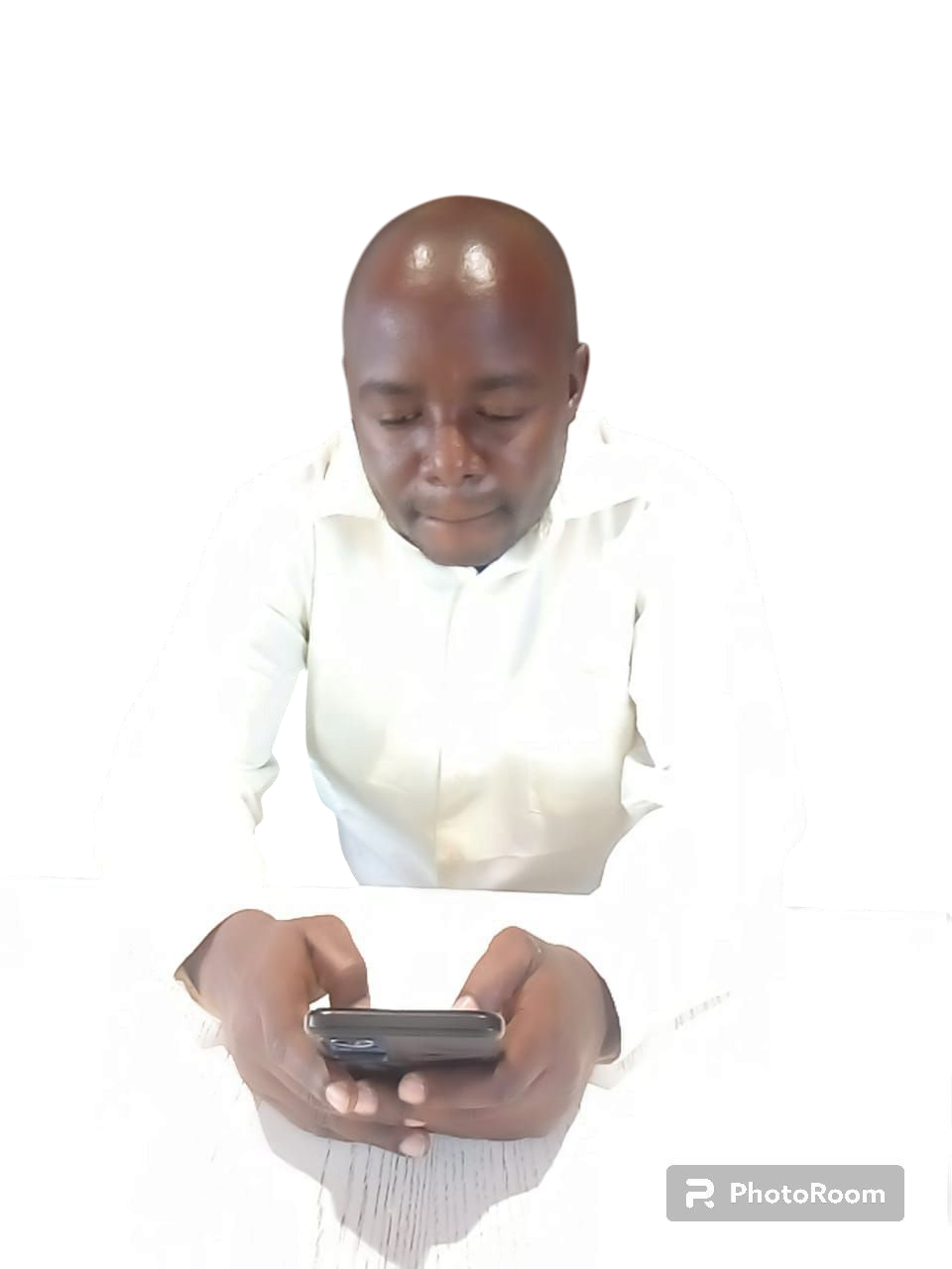 A happy person in a purple suit.